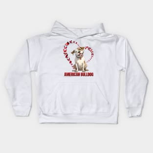 American Bulldog Love: Hearts & Butterflies Kids Hoodie